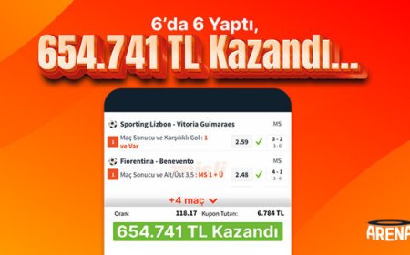 6’da 6 yaptı, 654.741 TL kazandı…