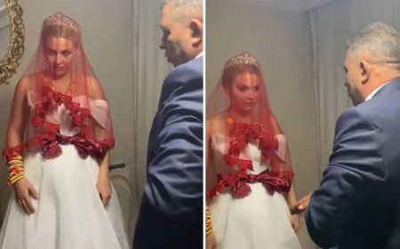 Bu nasıl gelenek? Gelinin yüz ifadesi yaşananları adeta özetledi! “Babanın ayağını öpmeyecek misin?