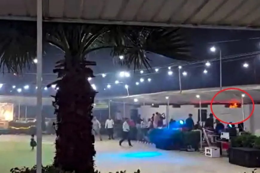 Yangını fark etmeden düğüne devam ettiler