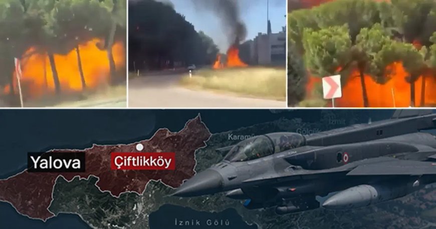 Yalova'da düşen F-16 ile ilgili yeni görüntüler ortaya çıktı